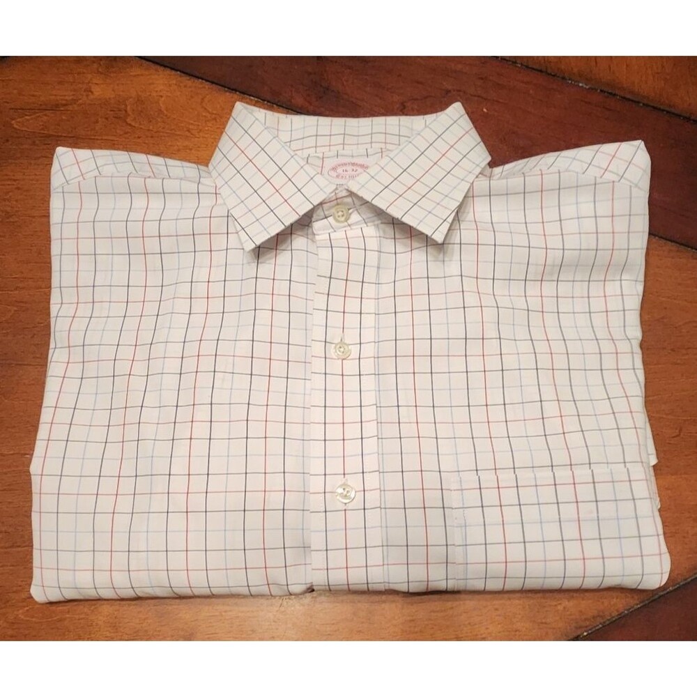 Brooks Brothers RF Non-Iron All Supima Cotton Check Men Dress Shirt Size 16-32